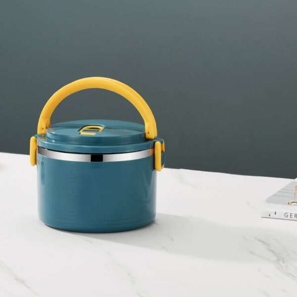 Lunch Box Isotherme en Inox pour Repas Adulte Bleu 1 Couche