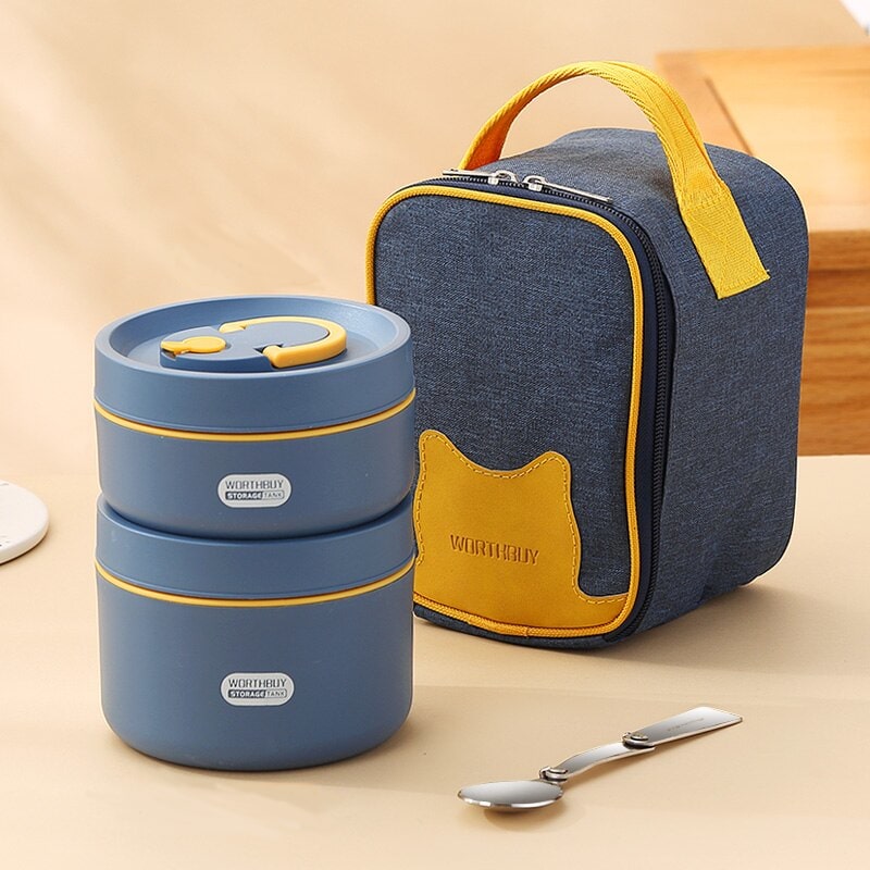 Lunch Box Isotherme Inox pour Déjeuner Bleu B