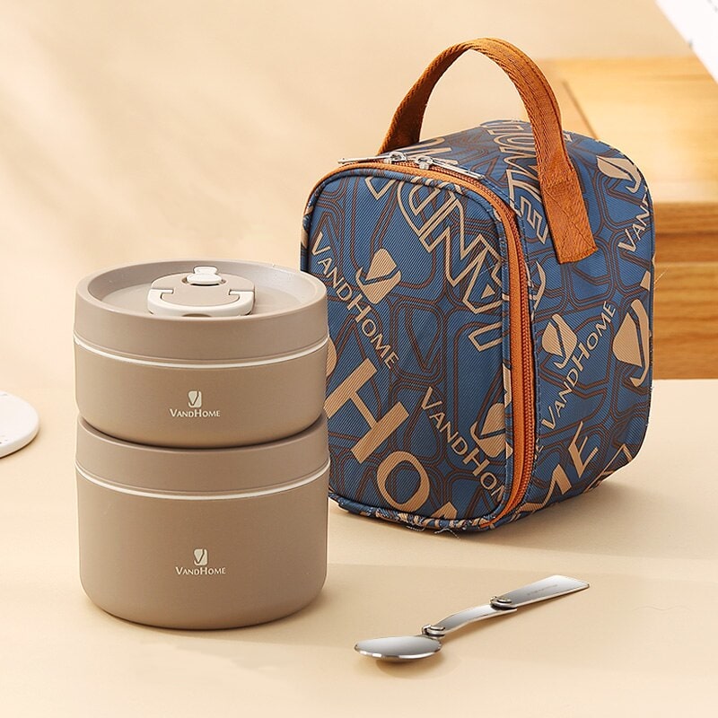 Lunch Box Isotherme Inox pour Déjeuner Kaki B