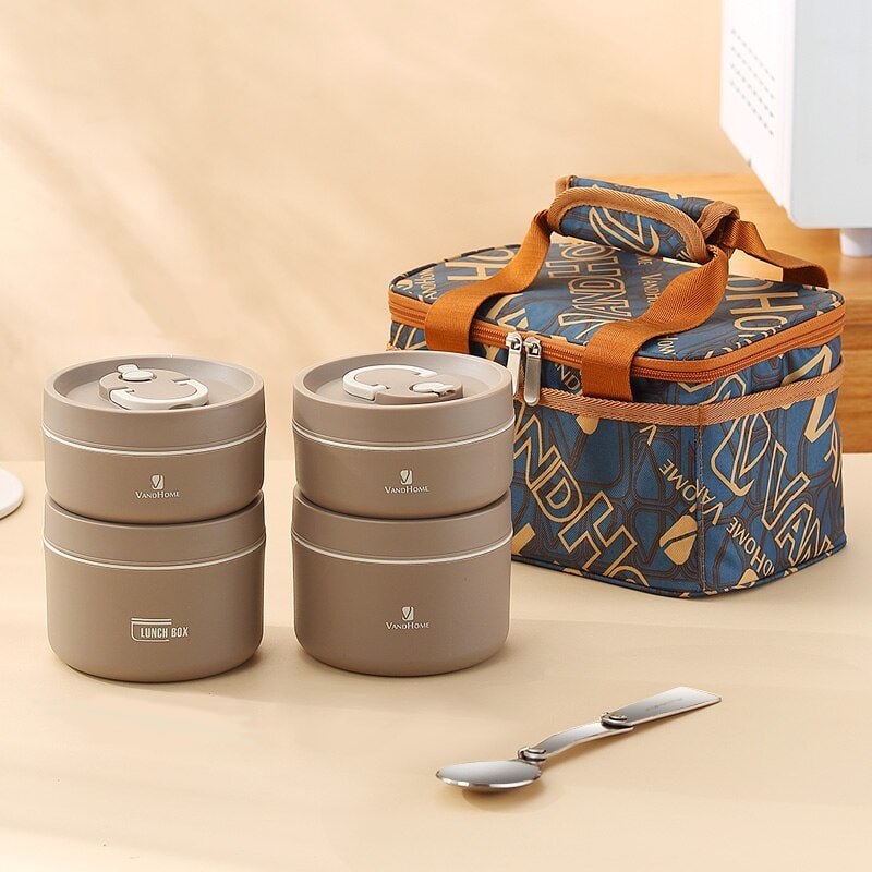 Lunch Box Isotherme Inox pour Déjeuner Kaki D