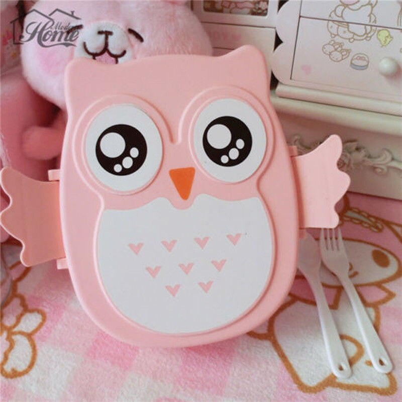 Lunch Box Enfant Hibou Rose