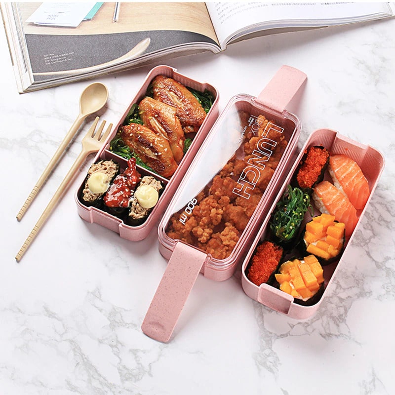 Lunch Box Isotherme en Paille de Blé pour Micro-Ondes Utilisation 900ml