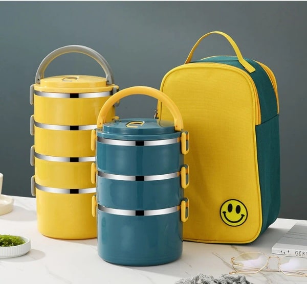 Lunch Box Isotherme en Inox pour Repas Adulte Présentation avec Sac