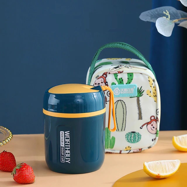 Lunch Box Isotherme Inox pour Déjeuner Bleu Sac singe