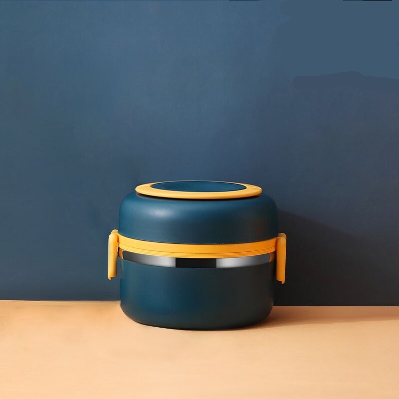Lunch Box Isotherme Chaud Inox Adulte Bleu 1 Couche Sans