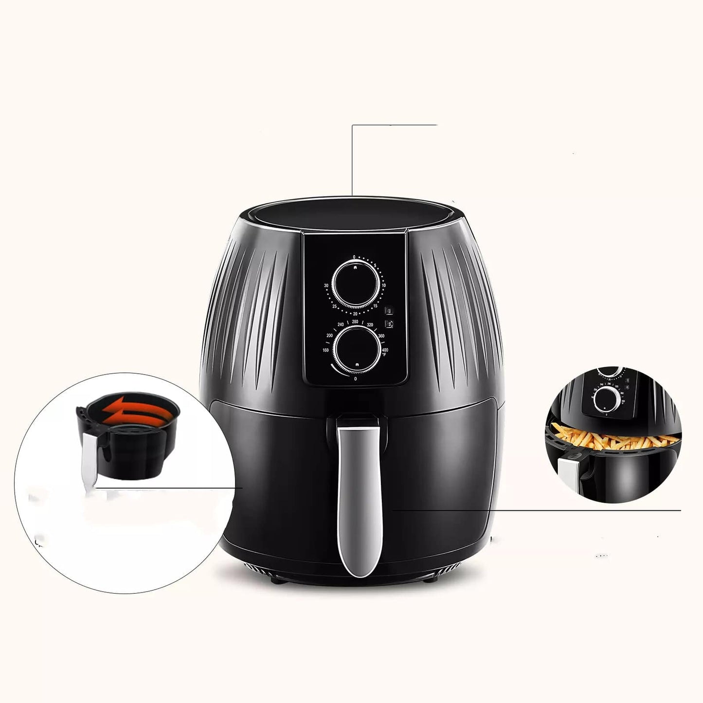 Friteuse à Air Chaud Sans Huile 5.5L