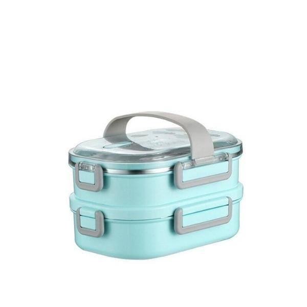 Lunch Box Isotherme Inox Adulte Bleu 2 Couches