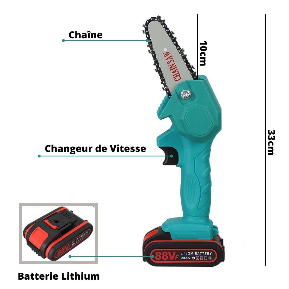 Mini Tronçonneuse Électrique Puissante