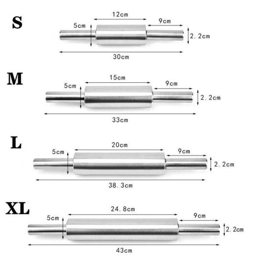 Rouleau à Pâtisserie Inox à Poignées