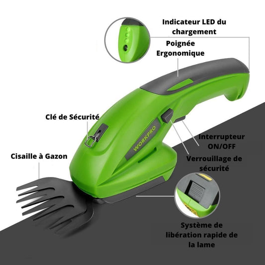 Taille-Haie Électrique 2 en 1 Rechargeable