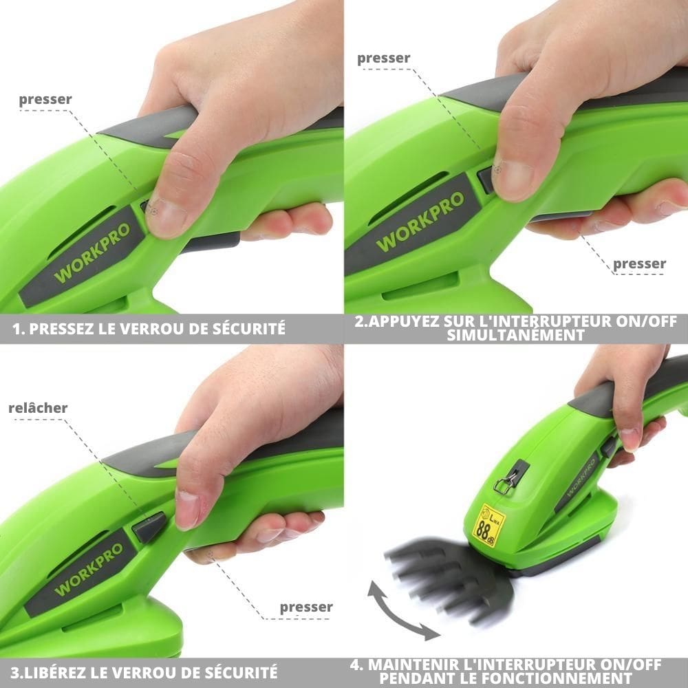 Taille-Haie Électrique 2 en 1 Rechargeable