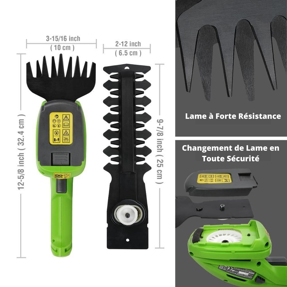 Taille-Haie Électrique 2 en 1 Rechargeable