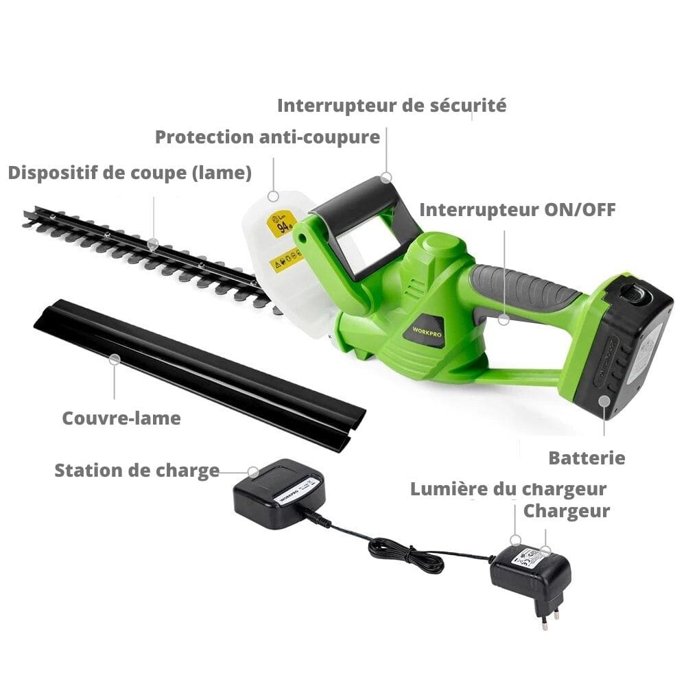 Taille-Haie Électrique Sans Fil Rechargeable