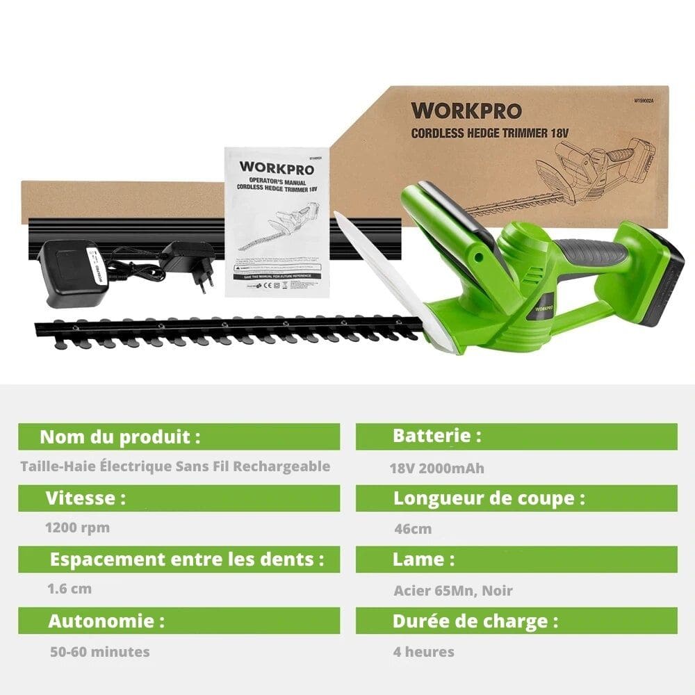 Taille-Haie Électrique Sans Fil Rechargeable