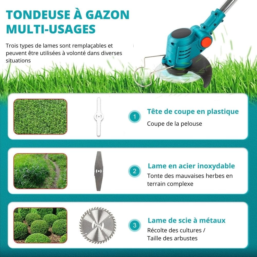 Tondeuse à Gazon Électrique Sans Fil
