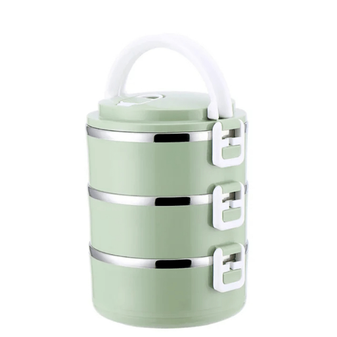 Lunch Box Isotherme Chaud Inox Adulte Vert 3 Couches