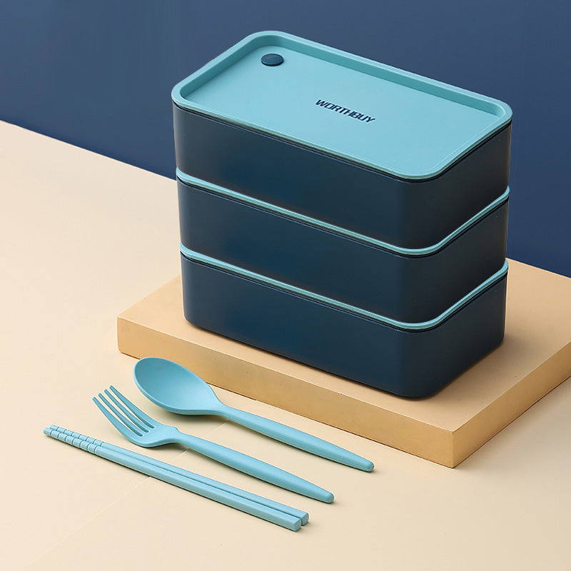Lunch Box Isotherme Inox Adulte 3 Couches Bleu