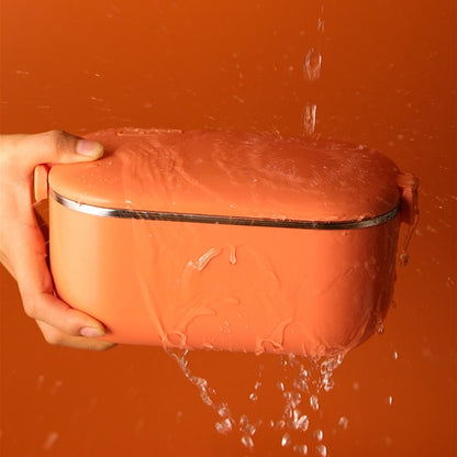 Lunch Box Chauffante Electrique Isotherme Inox Orange avec de l'eau