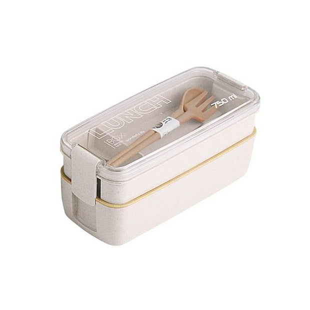 Lunch Box Isotherme en Paille de Blé pour Micro-Ondes Beige 750ml