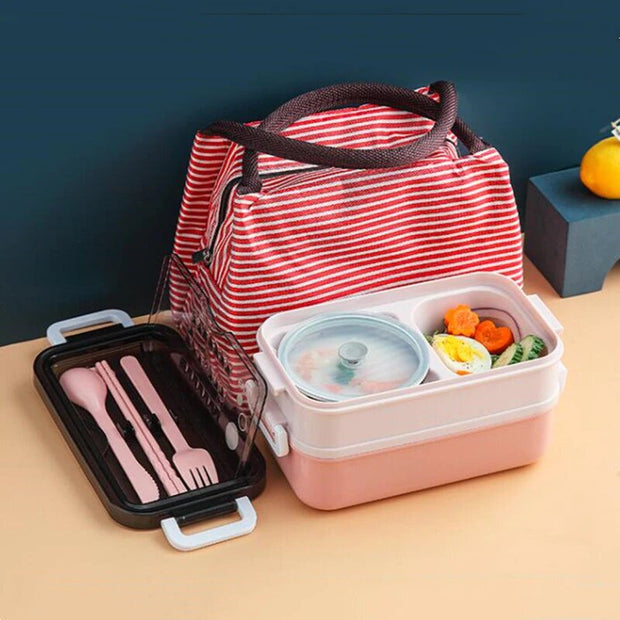 Lunch Box Isotherme Inox avec Lunch Bag Rose Avec