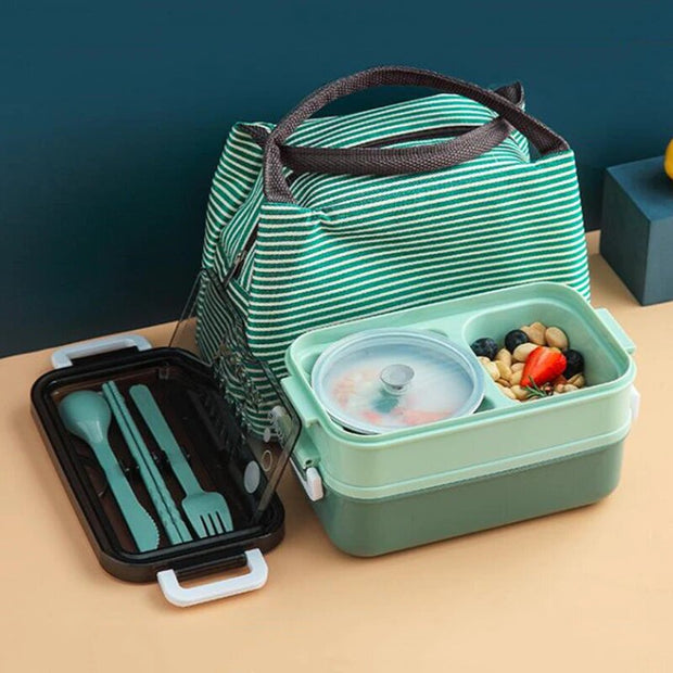 Lunch Box Isotherme Inox avec Lunch Bag Vert Avec