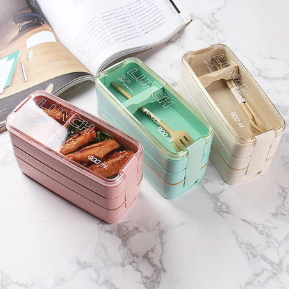 Lunch Box Isotherme en Paille de Blé pour Micro-Ondes 3 Coloris 900ml