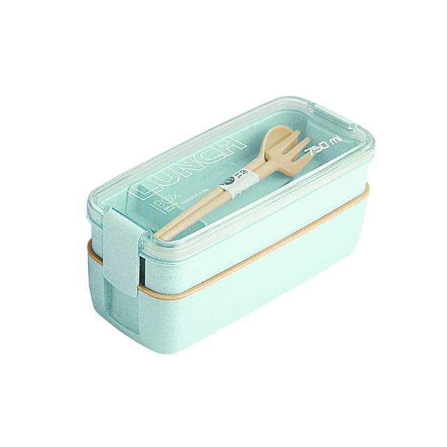 Lunch Box Isotherme en Paille de Blé pour Micro-Ondes Vert 750ml