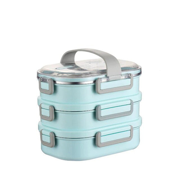 Lunch Box Isotherme Inox Adulte Bleu 3 Couches