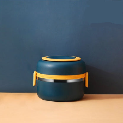 Lunch Box Isotherme Chaud Inox Adulte Bleu 1 Couche Sans