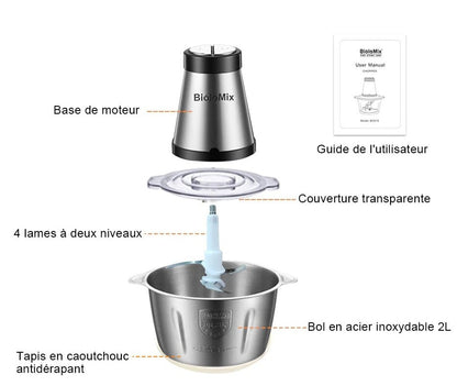 Hachoir à Viande Électrique 500W 2L