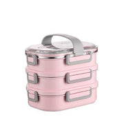Lunch Box Isotherme Inox Adulte Rose 3 Couches