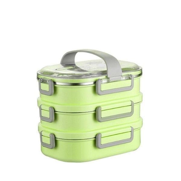 Lunch Box Isotherme Inox Adulte Vert 3 Couches