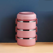 Lunch Box Isotherme Chaud Inox Adulte Rose 3 Couches Sans