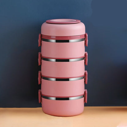 Lunch Box Isotherme Chaud Inox Adulte Rose 4 Couches Sans