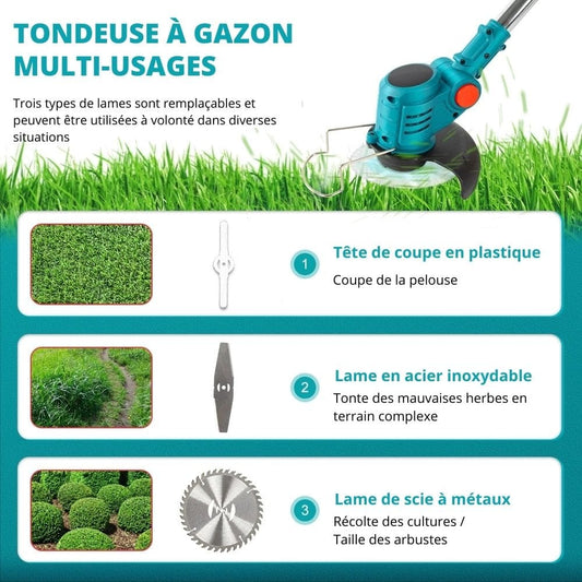 Tondeuse à Gazon Électrique Sans Fil
